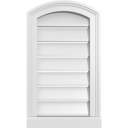 Ekena Millwork Arch Top Surface Mount PVC Gable Vent w/ 2"W x 2"P Brickmould Sill Frame, 14"W x 22"H GVPAR14X2203SN